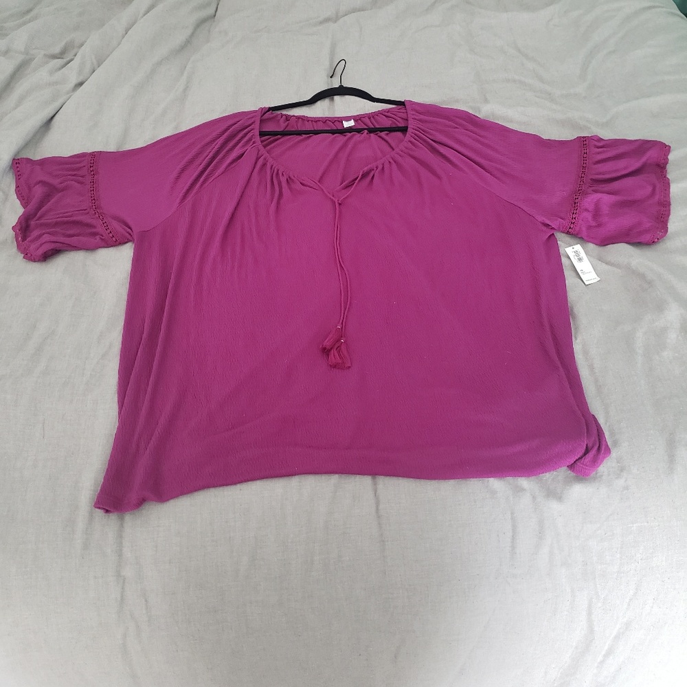 Peasant blouse style top, cotton